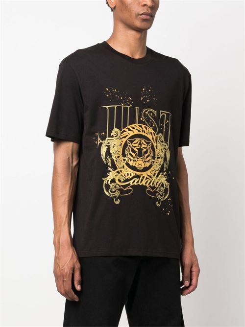 T-shirt uomo nera JUST CAVALLI | 75OAHF03CJ200G89